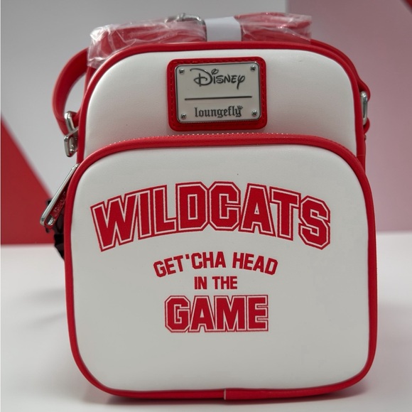 Loungefly Handbags - Disney Loungefly HSM Wildcats Crossbody Bag NWT White Red